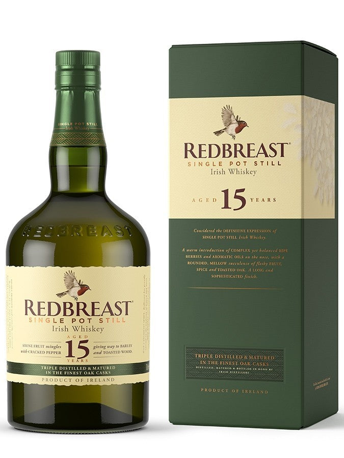 REDBREAST 15 Year Old Single Pot Still, 46% ABV