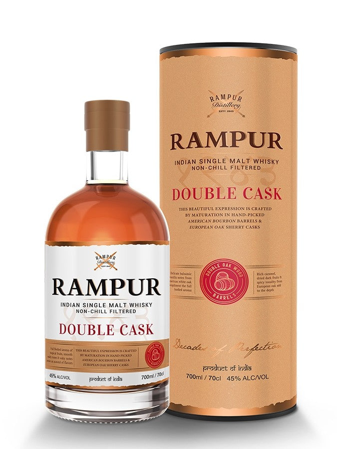 RAMPUR Double Cask Single Malt, 45% ABV