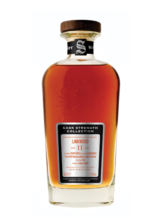 LINKWOOD 11 Year Old 2012 Oloroso New Vibrations Signatory Vintage, 57.4% ABV